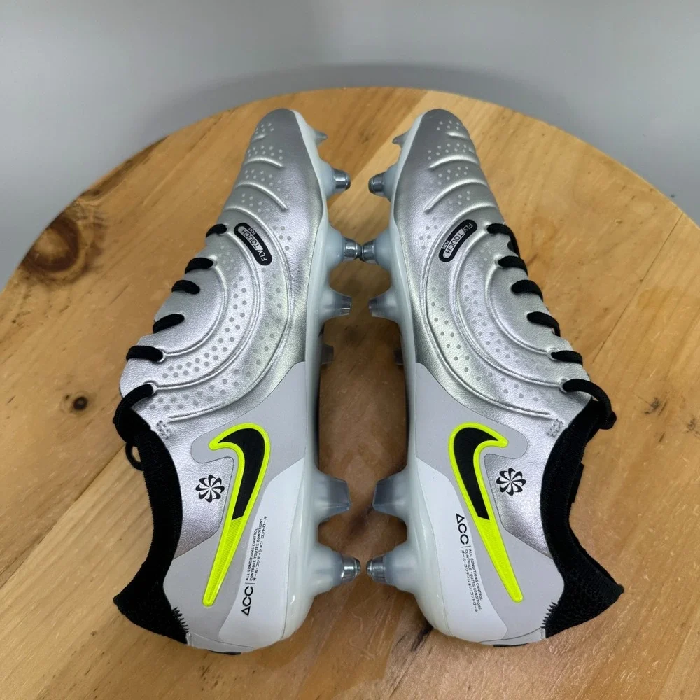 Mens 7 / Womens 8.5 - Nike Tiempo Legend 10 Elite Silver SG Pro AC P‎ Anti Clog